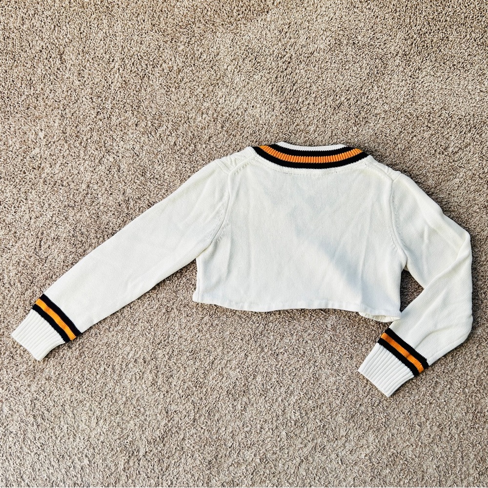 Tommy Hilfiger Cropped V-Neck Cable Knit Sweater I Size Small I Custom Piece - Picture 4 of 6
